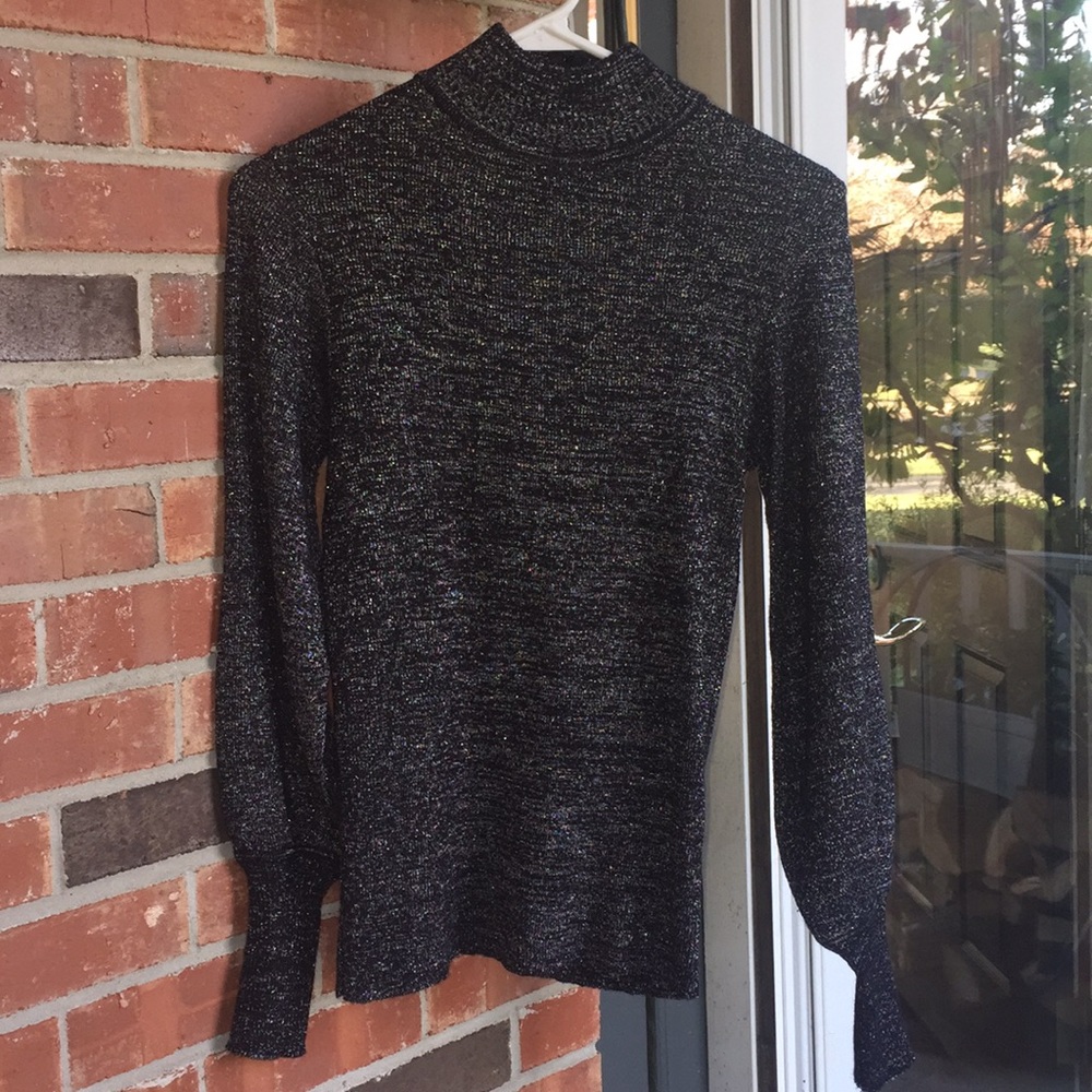Black and silver turtleneck sweater